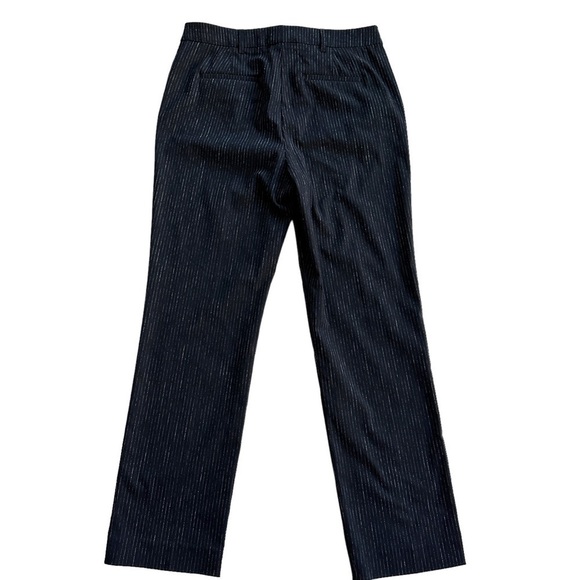 Rebecca Taylor Tailored Metallic Pinstripe Suiting Pants in Navy 6 - Picture 8 of 8